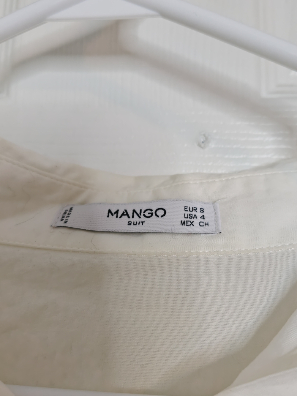 Mango Bell Sleeve Crop Length White Button-up Shirt - Picture 5 of 6